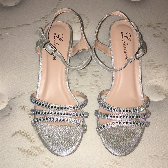 short silver heels for prom